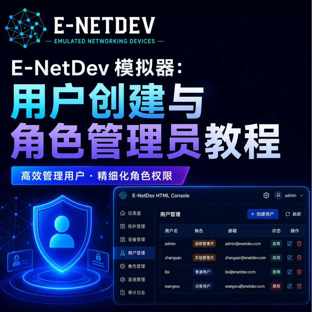 E-NetDev 仿真模拟平台:用户创建与角色管理员教程-E-NetDev模拟器・中文站点