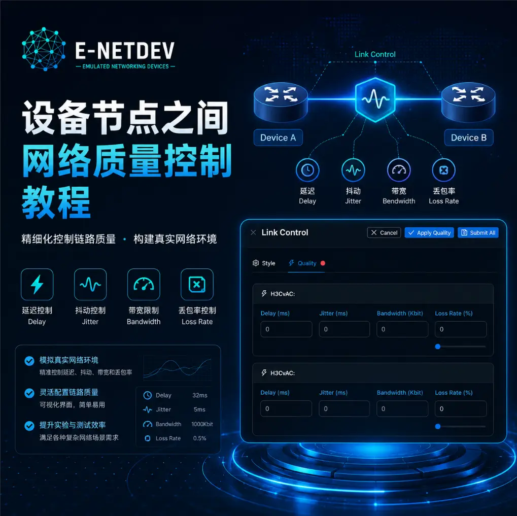 e-NetDev 仿真平台：设备节点之间网络质量控制教程【链路质量】-E-NetDev模拟器・中文站点