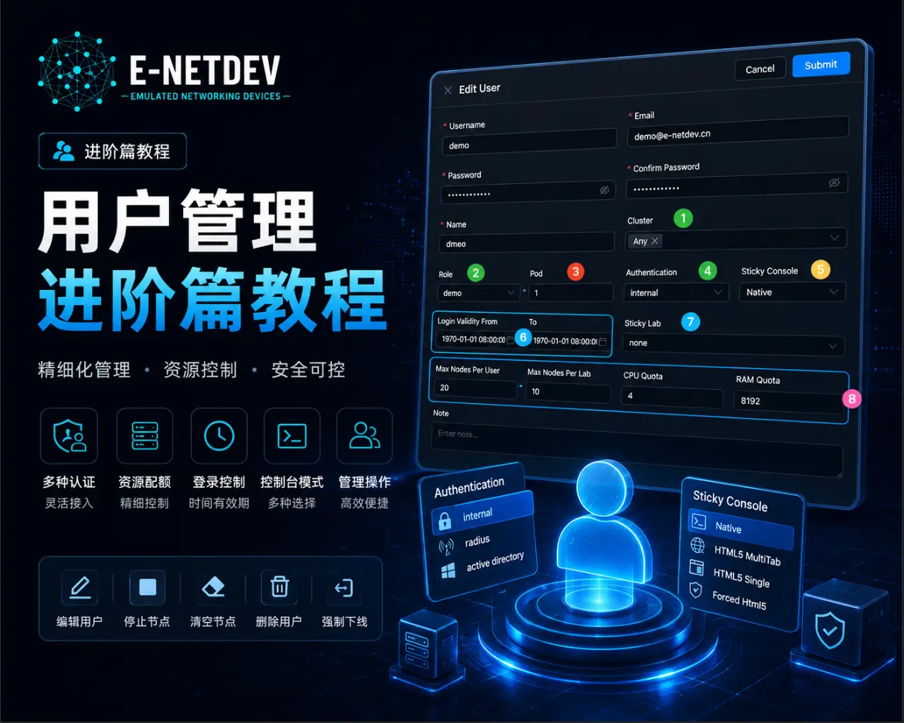 e-NetDev 仿真模拟平台：用户管理【进阶篇】-E-NetDev模拟器・中文站点